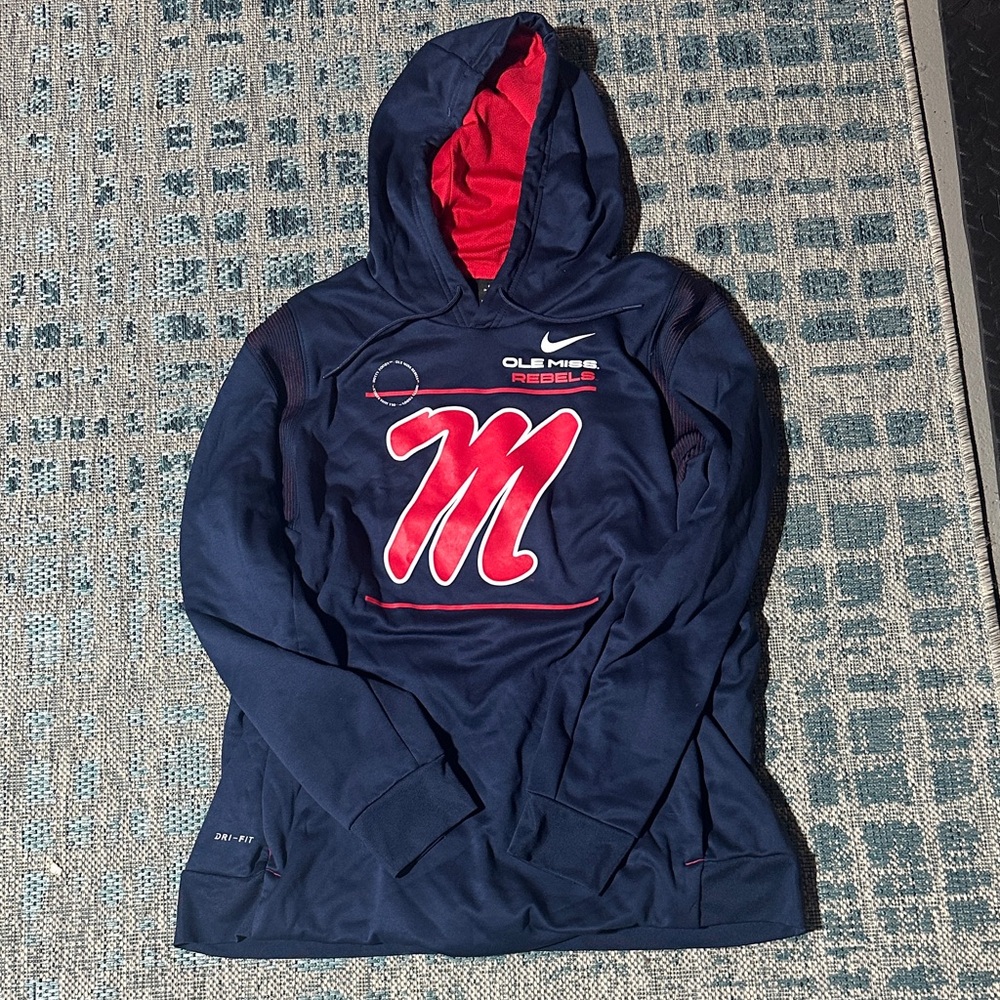Nike Navy and Red Ole Miss Hoodie